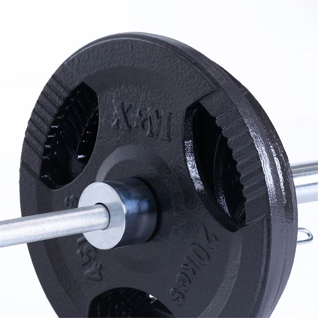 XM 300lbs Steel Olympic Weight Set with Bar Strength & Conditioning Canada.