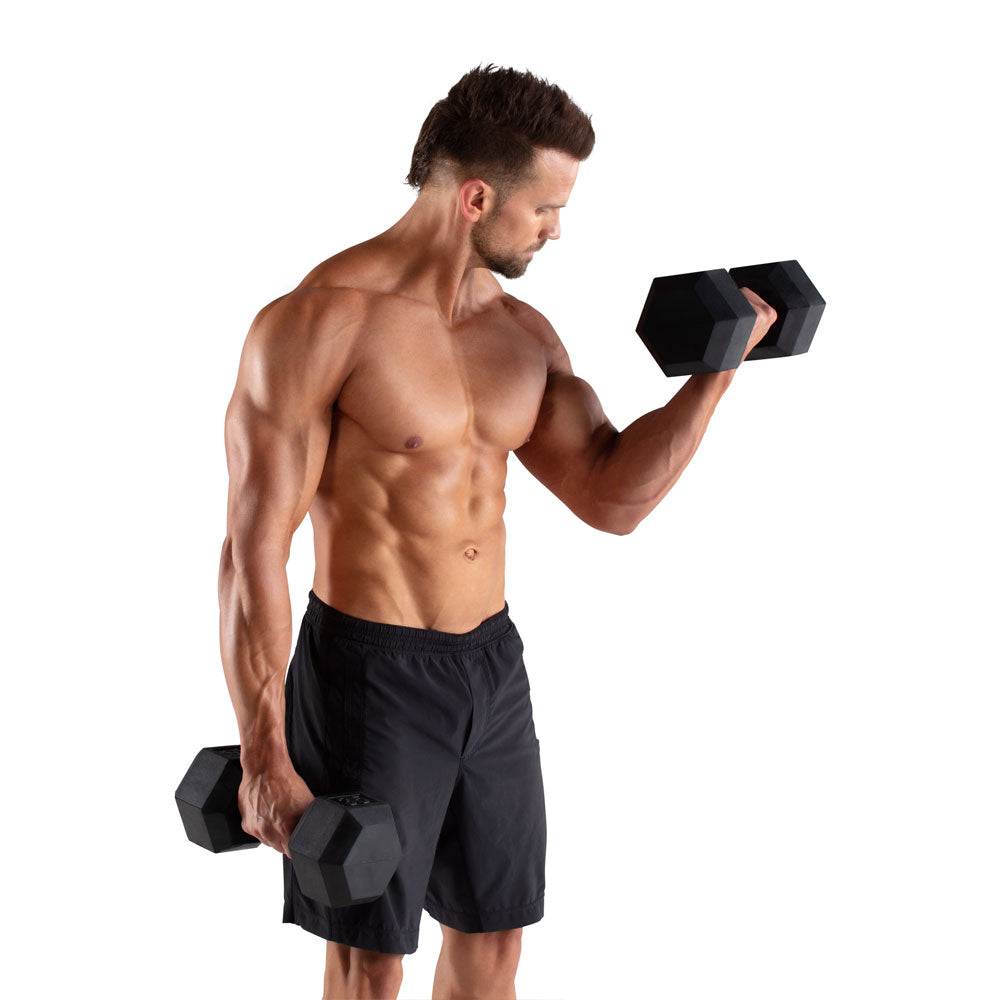 Weider, 35lb Rubber Hex Dumbbell, Single