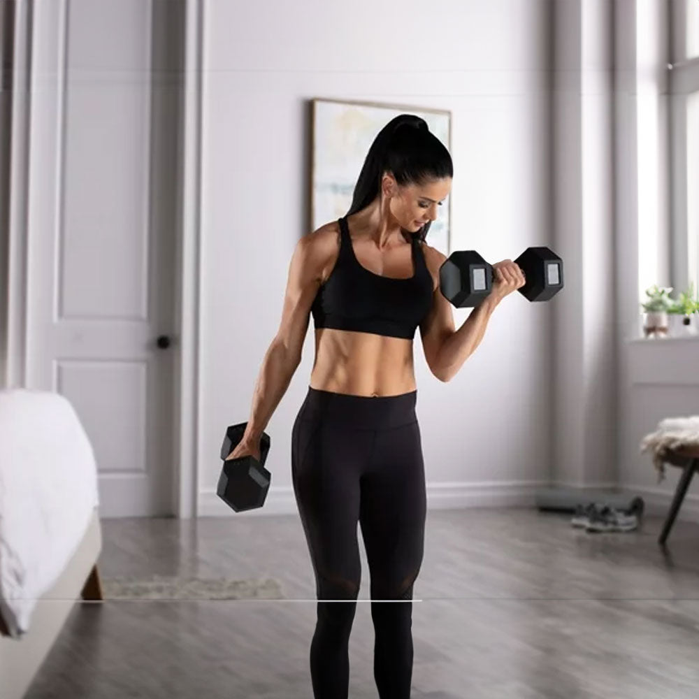 Weider, 35lb Rubber Hex Dumbbell, Single