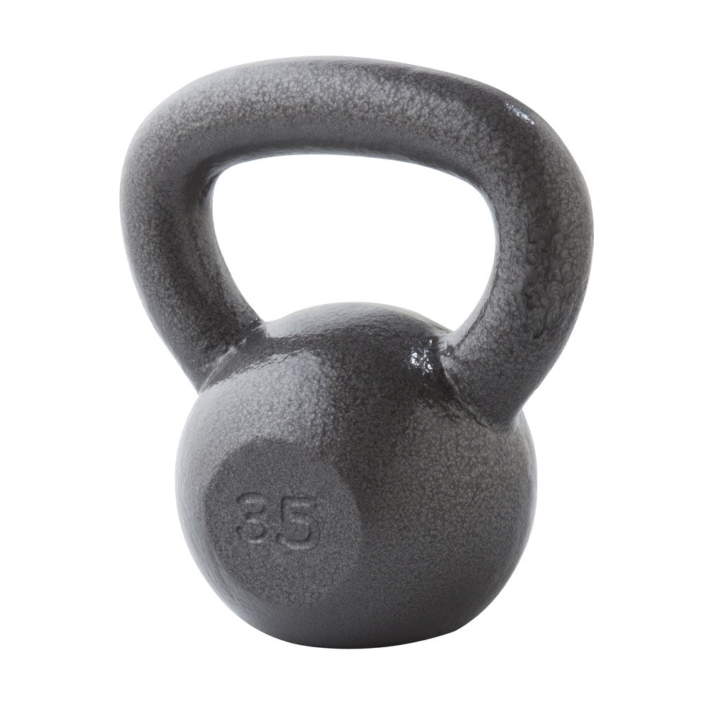 Weider, 35lb Cast Iron Hammertone Finish Kettlebell, Single