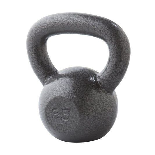 Weider, 35lb Cast Iron Hammertone Finish Kettlebell, Single