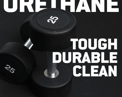 5-30LBS URETHANE ROUND DUMBBELL SET WITH STAND