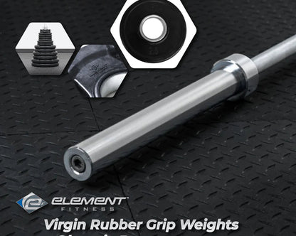 Element Fitness 300lbs Virgin Rubber Grip Olympic weight set