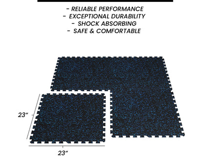 Gorilla 2 x 2 8mm Interlocking Rubber Tile - Blue - Single or 12 Pack