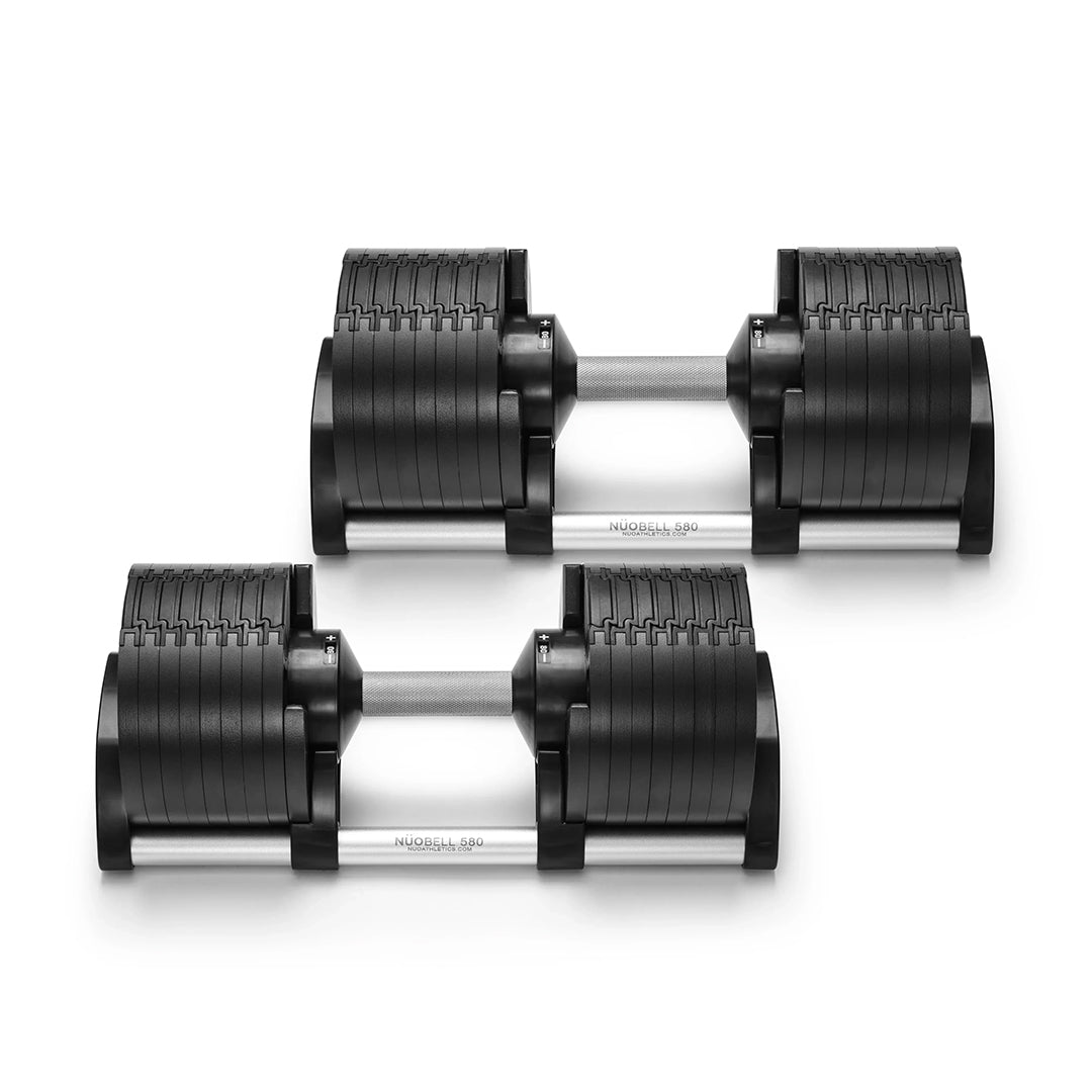NUOBELL 580 Silver Adjustable Dumbbell Pair