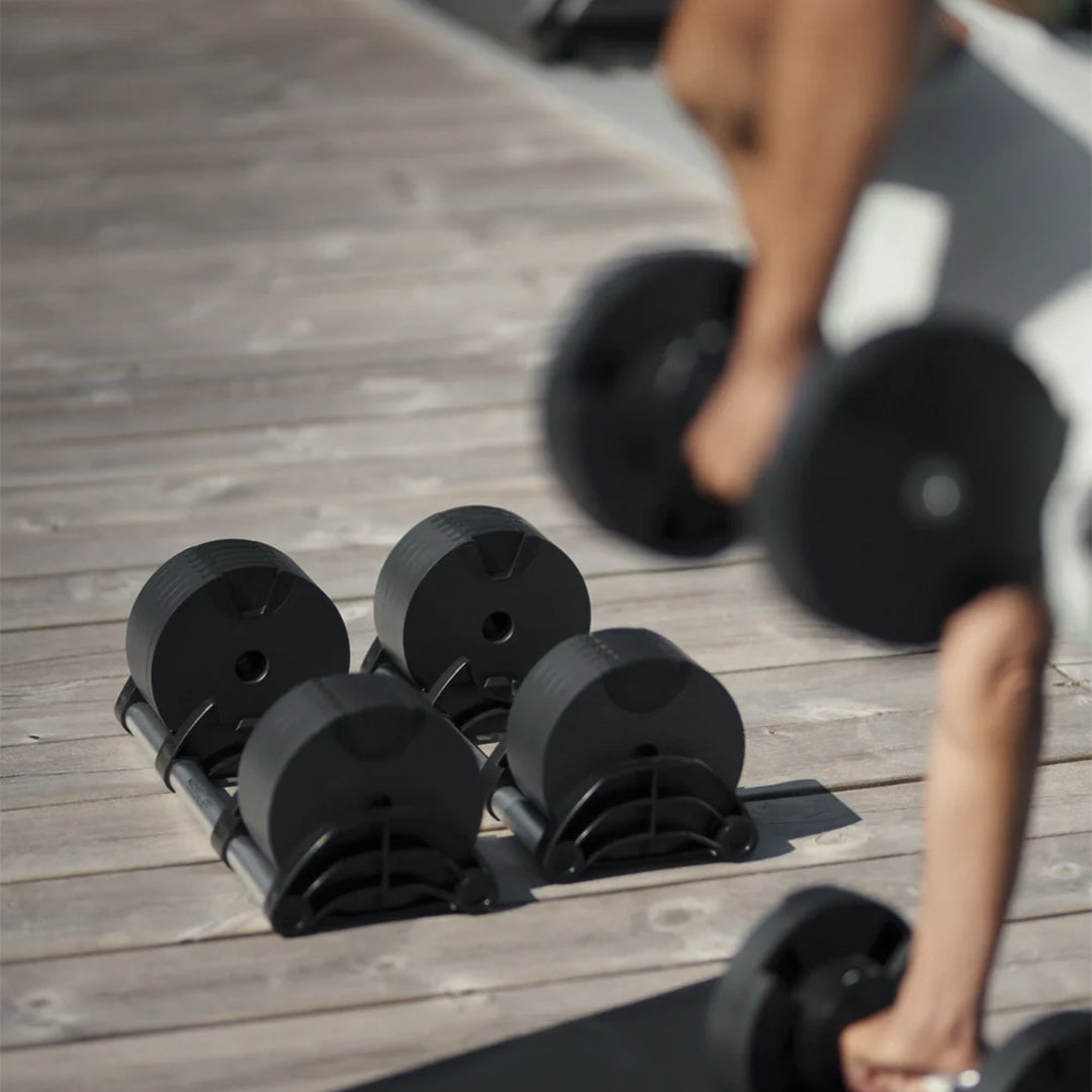 NUOBELL 580 Silver Adjustable Dumbbell Pair