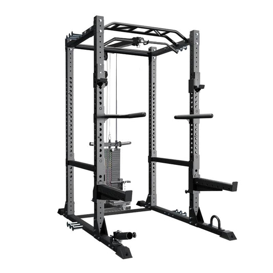 XM Omega Rack with Lat Pull Down Kit Strength Machines Canada.