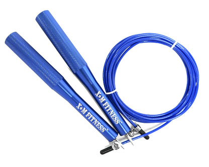 XM FITNESS Aluminum Cable Speed Jump Rope - Blue