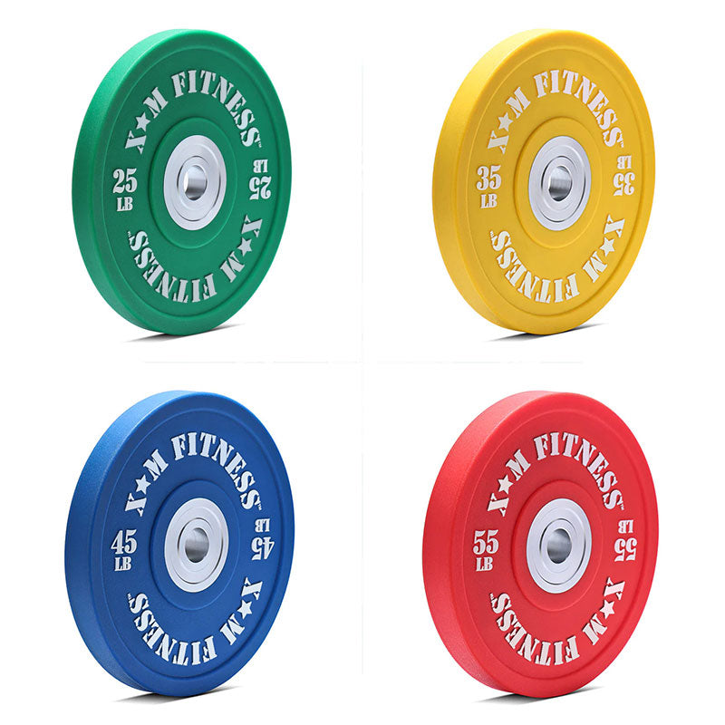 XM FITNESS Urethane Bumper Plate Set - 320lbs