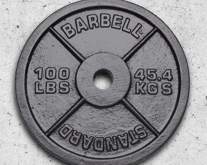 XM FITNESS 100lbs Cast Iron Weight Plate Strength & Conditioning Canada.