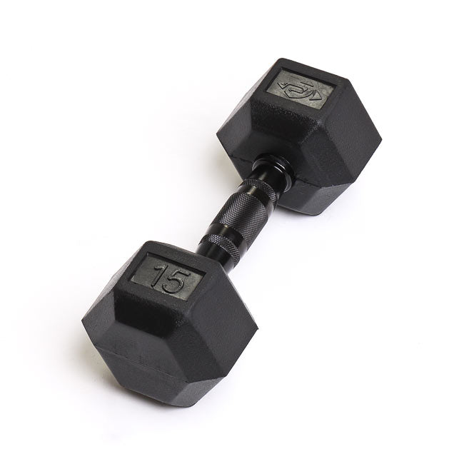 15lb Virgin Rubber Hex Dumbbell No Odour SDVR-15