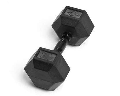 30lb Virgin Rubber Hex Dumbbell No Odour SDVR-30