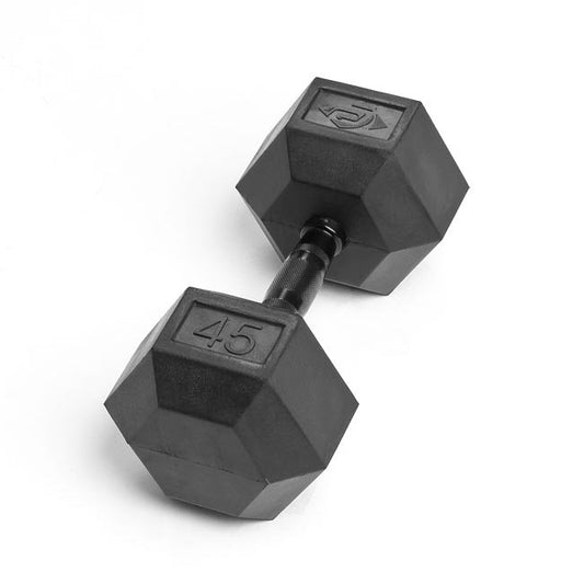 45lb Virgin Rubber Hex Dumbbell No Odour SDVR-45