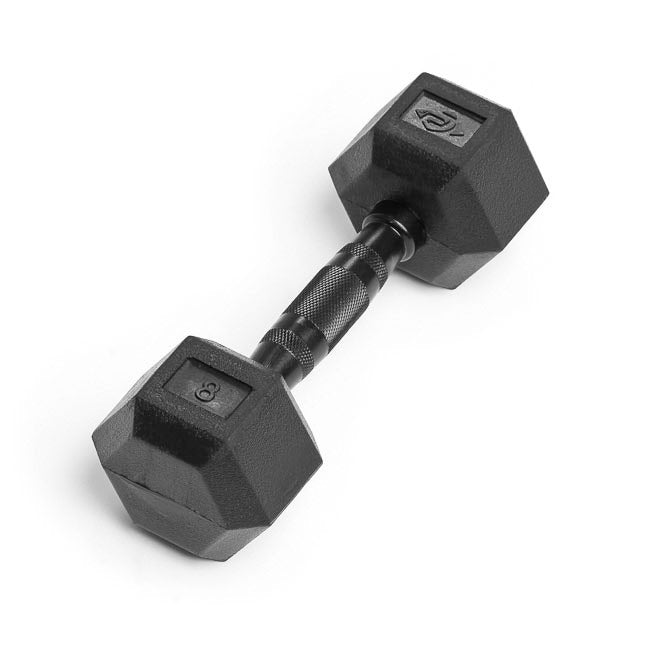 8lb Virgin Rubber Hex Dumbbell No Odour SDVR-8 Strength & Conditioning Canada.