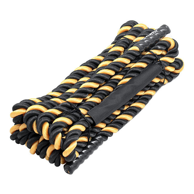 Black / Yellow Nylon 50' Undulation Battle Rope Strength & Conditioning Canada.