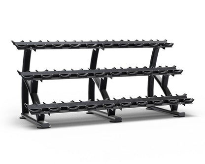 Element Fitness 3-Tier Fixed Pro-Style Dumbbell Saddle Rack | 15 Pairs Strength & Conditioning Canada.