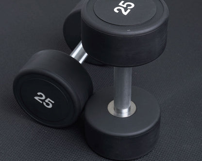 5-30LBS URETHANE ROUND DUMBBELL SET WITH STAND