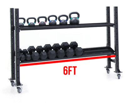 XM FITNESS 2 Tier Kettlebell/Dumbbell Storage Rack - 6ft Strength & Conditioning Canada.