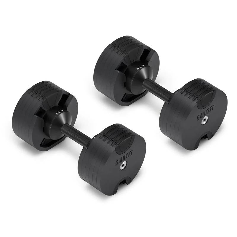 SMRTFT Nüobells - 5-50lb Adjustable Dumbbell Pair - Matte Black