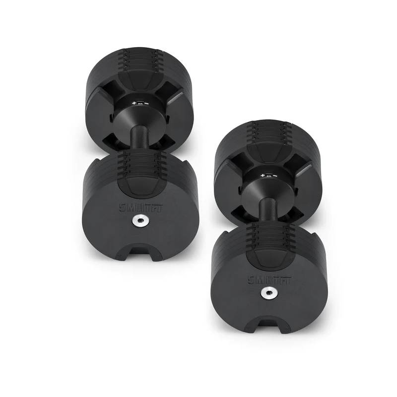 SMRTFT Nüobells - 5-50lb Adjustable Dumbbell Pair - Matte Black