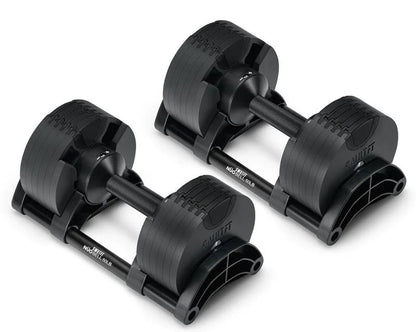 SMRTFT Nüobells - 5-50lb Adjustable Dumbbell Pair - Matte Black