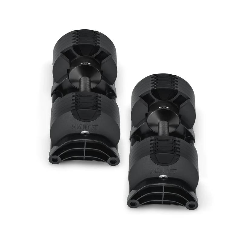 SMRTFT Nüobells - 5-50lb Adjustable Dumbbell Pair - Matte Black