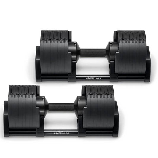 SMRTFT Nüobells - 5-80lb Adjustable Dumbbell Pair - Matte Black