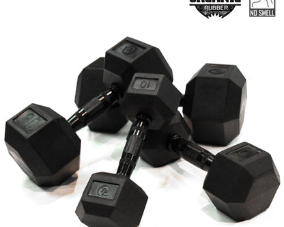 3lb Virgin Rubber Hex Dumbbell No Odour SDVR-3