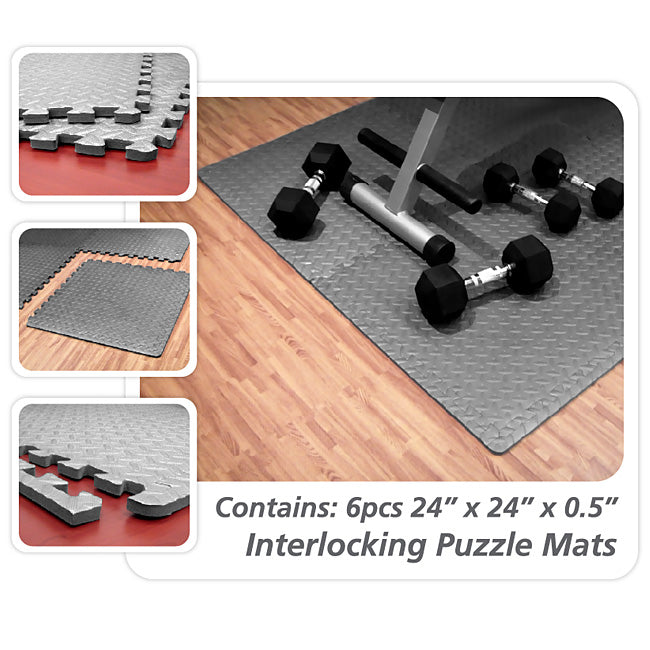 Element Fitness 24" x 24" x 1/2" - 6 pcs Floor Mats Flooring Canada.