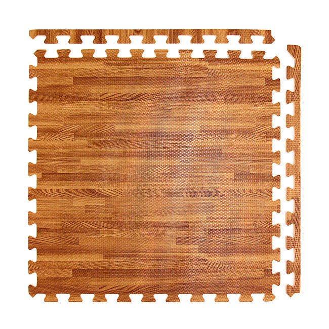 2' x 2' x 1/2" Interlocking Foam Mats With a simulated Wood finish