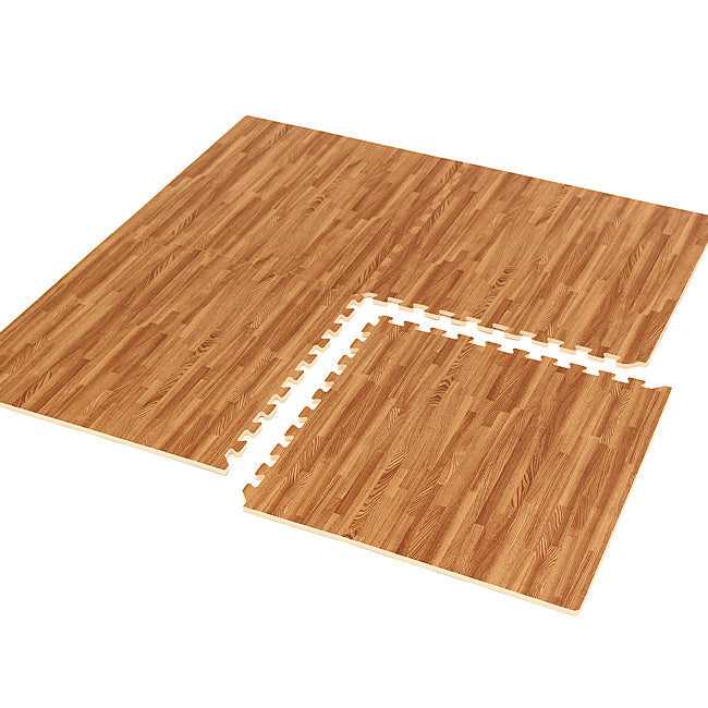 2' x 2' x 1/2" Interlocking Foam Mats With a simulated Wood finish